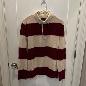 Abercrombie striped collared sweater, size small